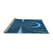Sideview of Machine Washable Transitional Blue Rug, wshpat1808lblu