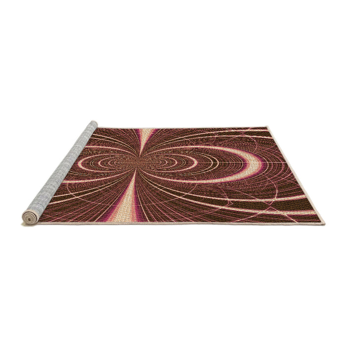 Sideview of Machine Washable Transitional Orange Rug, wshpat1808org