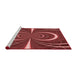 Sideview of Machine Washable Transitional Cranberry Red Rug, wshpat1808rd