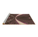 Sideview of Machine Washable Transitional Dark Almond Brown Rug, wshpat1809brn