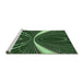Sideview of Machine Washable Transitional Green Rug, wshpat1809grn