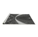 Sideview of Machine Washable Transitional Charcoal Black Rug, wshpat1809gry