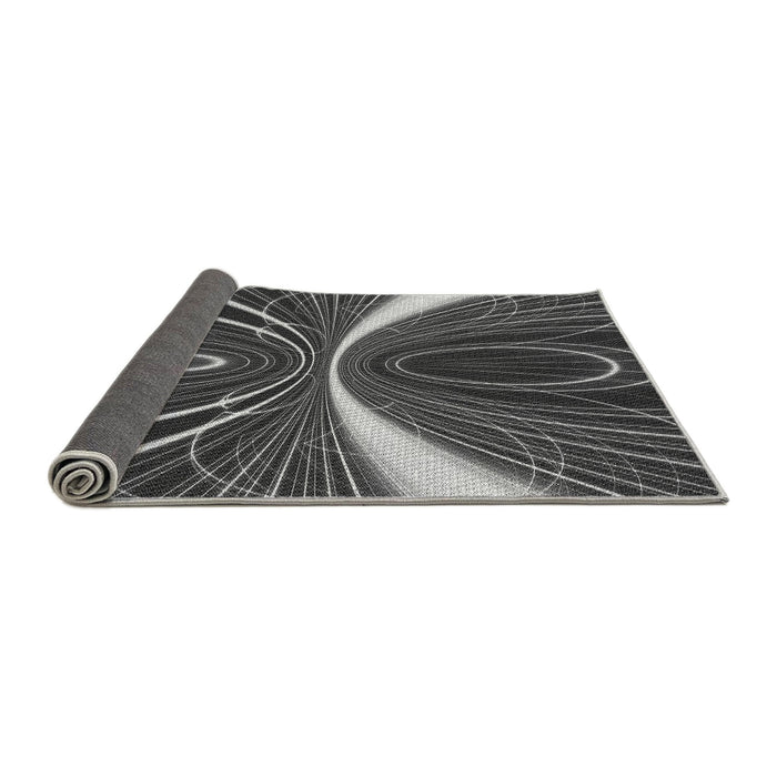 Thickness of Patterned Charcoal Black Rug, pat1809gry