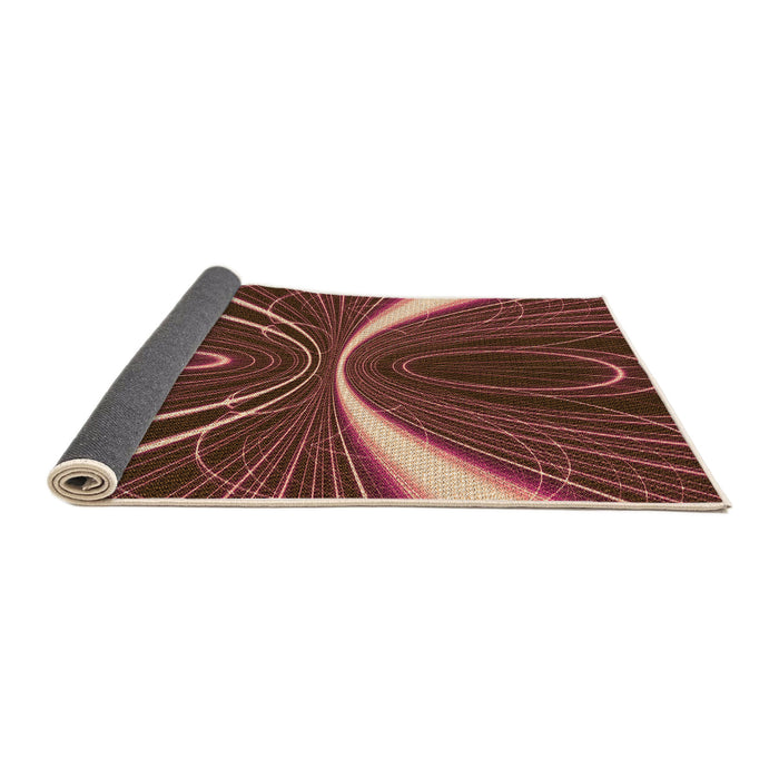 Thickness of Patterned Rust Pink Rug, pat1809org