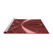 Sideview of Machine Washable Transitional Red Rug, wshpat1809rd