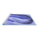 Sideview of Machine Washable Transitional Denim Blue Rug, wshpat181blu