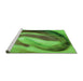 Sideview of Machine Washable Transitional Green Rug, wshpat181grn