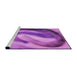 Sideview of Machine Washable Transitional Purple Rug, wshpat181pur