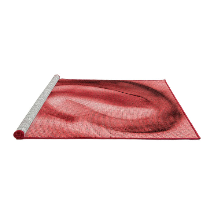 Sideview of Machine Washable Transitional Red Rug, wshpat181rd