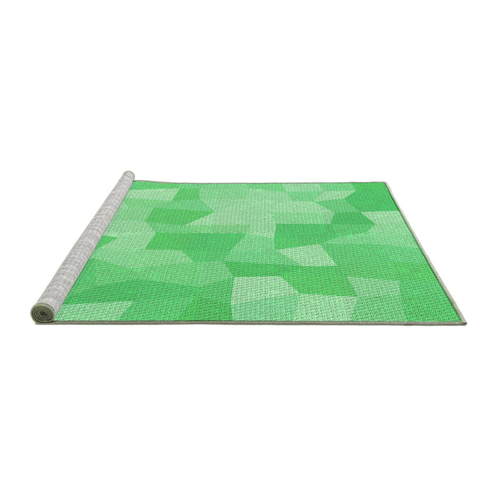 Sideview of Machine Washable Transitional Lime Mint Green Rug, wshpat1811grn