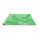 Sideview of Machine Washable Transitional Lime Mint Green Rug, wshpat1811grn