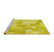 Sideview of Machine Washable Transitional Yellow Rug, wshpat1811yw