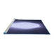 Sideview of Machine Washable Transitional Night Blue Rug, wshpat1812blu