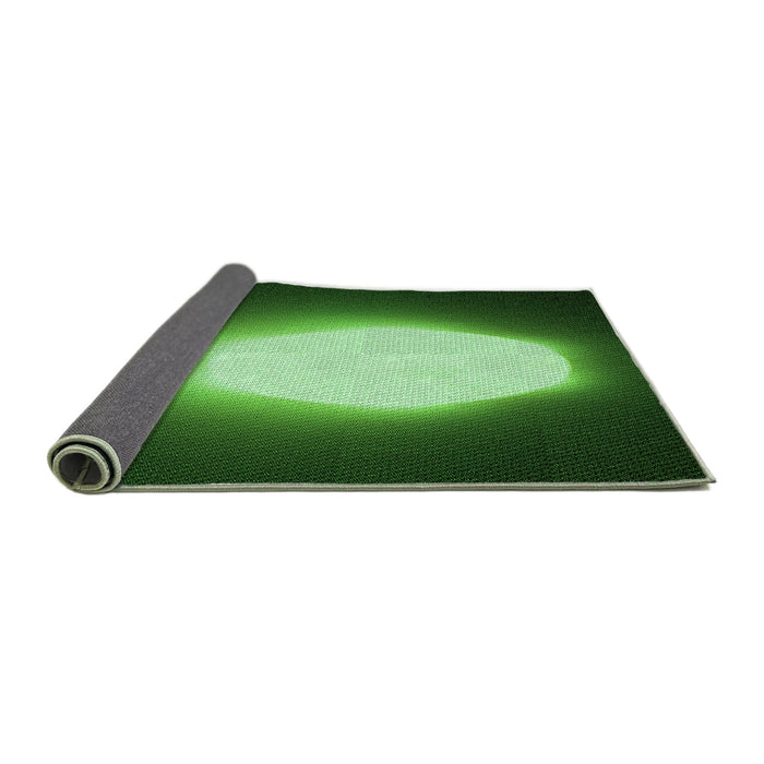 Thickness of Patterned Deep Emerald Green Rug, pat1812grn