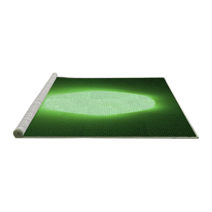Sideview of Machine Washable Transitional Deep Emerald Green Rug, wshpat1812grn
