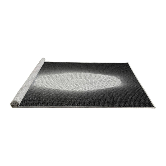 Sideview of Machine Washable Transitional Charcoal Black Rug, wshpat1812gry