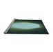 Sideview of Machine Washable Transitional Mint Green Rug, wshpat1812lblu