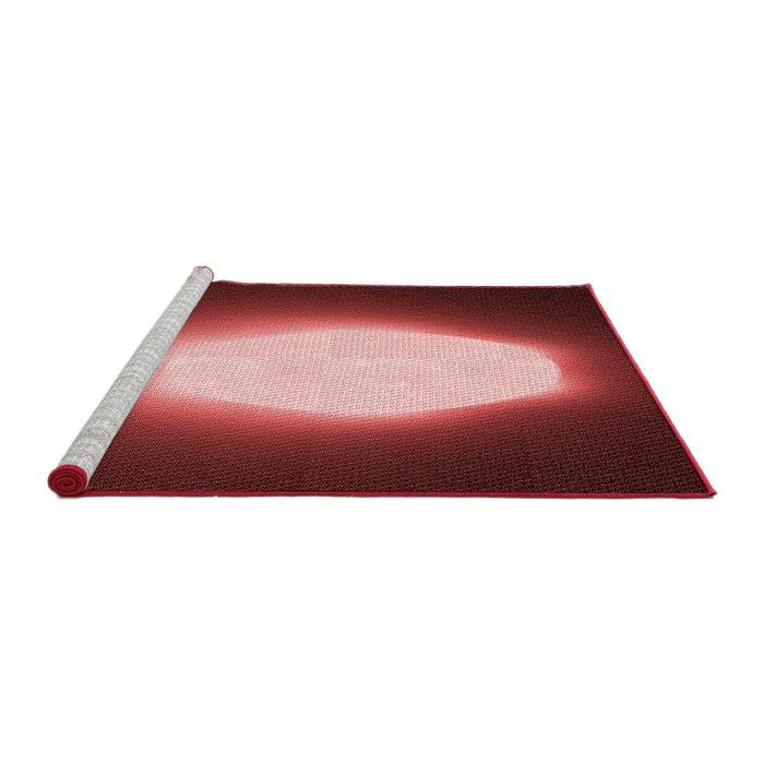 Sideview of Machine Washable Transitional Dark Red Rug, wshpat1812rd