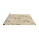 Sideview of Machine Washable Transitional Moccasin Beige Rug, wshpat1813brn