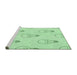 Sideview of Machine Washable Transitional Mint Green Rug, wshpat1813grn