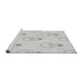 Sideview of Machine Washable Transitional Platinum Gray Rug, wshpat1813gry