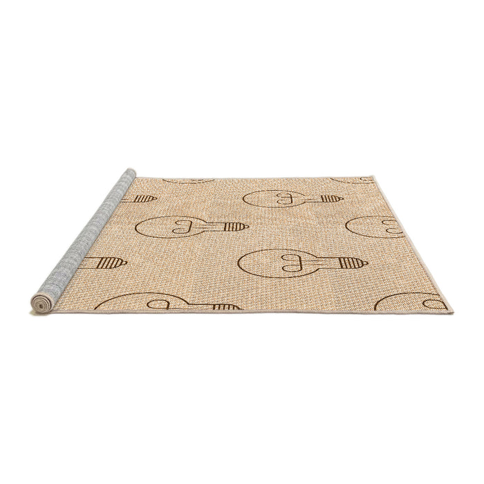 Sideview of Machine Washable Transitional Moccasin Beige Rug, wshpat1813org