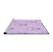 Sideview of Machine Washable Transitional Bright Lilac Purple Rug, wshpat1813pur