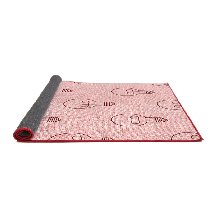 Thickness of Patterned Light Coral Pink Rug, pat1813rd