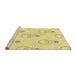 Sideview of Machine Washable Transitional Yellow Rug, wshpat1813yw