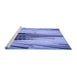 Sideview of Machine Washable Transitional Jeans Blue Rug, wshpat1814blu