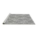 Sideview of Machine Washable Transitional Platinum Silver Gray Rug, wshpat1815gry