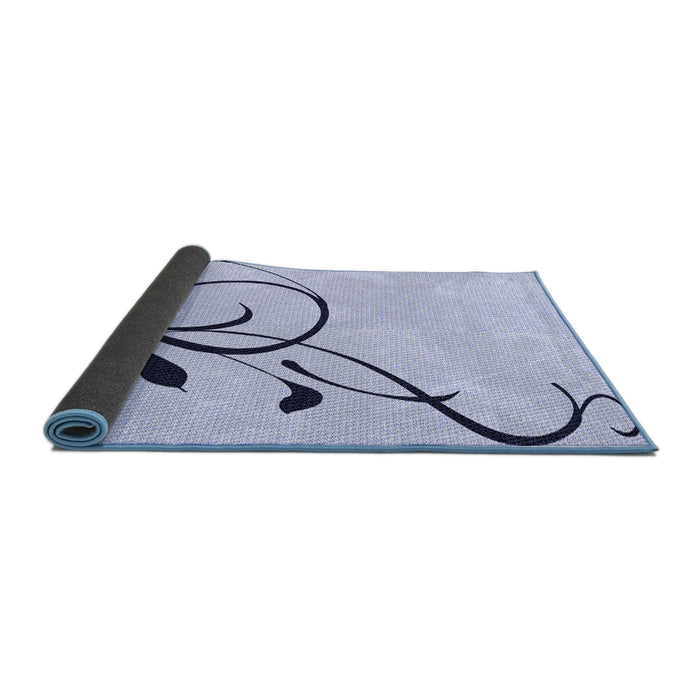 Thickness of Patterned Lavender Blue Rug, pat1816blu