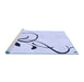 Sideview of Machine Washable Transitional Lavender Blue Rug, wshpat1816blu