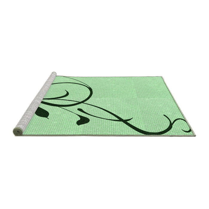 Sideview of Machine Washable Transitional Mint Green Rug, wshpat1816grn