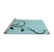 Sideview of Machine Washable Transitional Electric Blue Rug, wshpat1816lblu