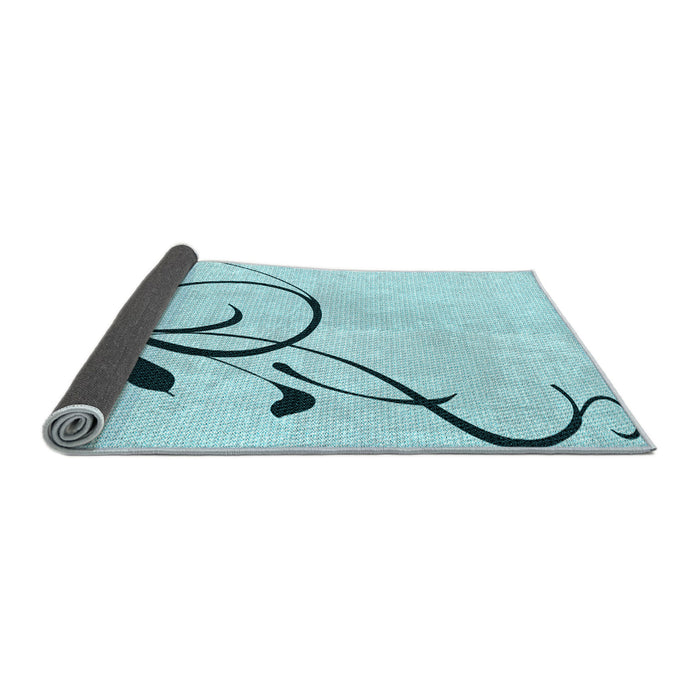 Thickness of Patterned Electric Blue Rug, pat1816lblu