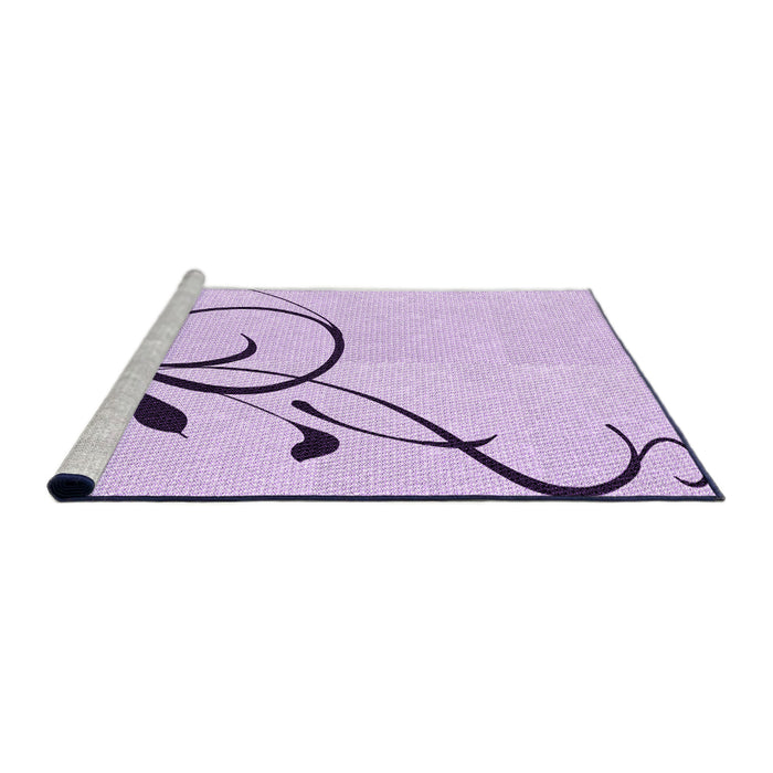 Sideview of Machine Washable Transitional Orchid Purple Rug, wshpat1816pur