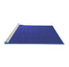 Sideview of Machine Washable Transitional Cobalt Blue Rug, wshpat1818blu