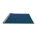 Sideview of Machine Washable Transitional Blueberry Blue Rug, wshpat1818lblu