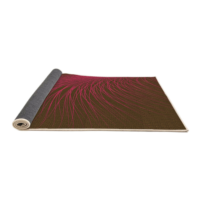 Thickness of Patterned Dark Bronze Brown Rug, pat1818org