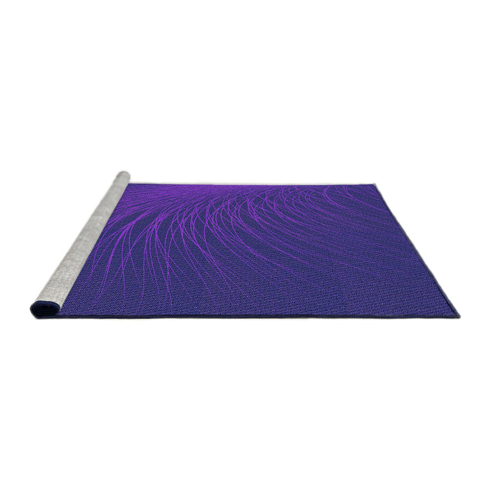 Sideview of Machine Washable Transitional Amethyst Purple Rug, wshpat1818pur