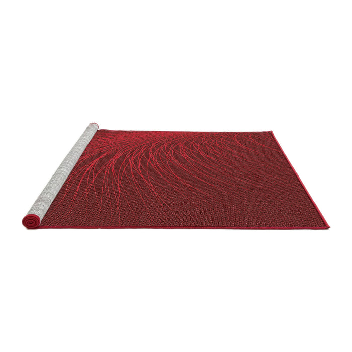 Sideview of Machine Washable Transitional Red Rug, wshpat1818rd