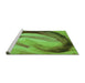 Sideview of Machine Washable Transitional Green Rug, wshpat182grn