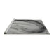 Sideview of Machine Washable Transitional Smokey Gray Rug, wshpat182gry