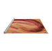 Sideview of Machine Washable Transitional Orange Rug, wshpat182org