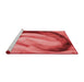 Sideview of Machine Washable Transitional Red Rug, wshpat182rd