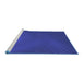 Sideview of Machine Washable Transitional Cobalt Blue Rug, wshpat1820blu