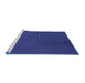 Sideview of Machine Washable Transitional Blue Rug, wshpat1821blu