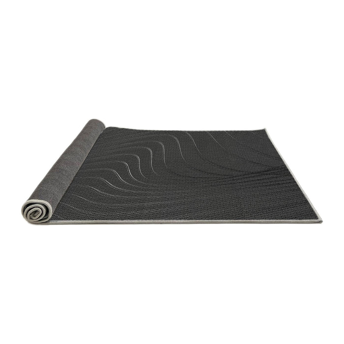 Thickness of Patterned Charcoal Black Rug, pat1821gry