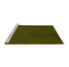 Sideview of Machine Washable Transitional Olive Green Rug, wshpat1821yw